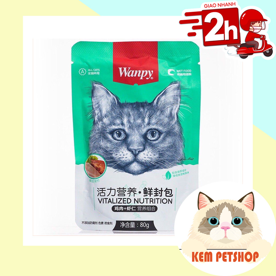 Combo Pate WANPY 7 VỊ cho Mèo gói 80g