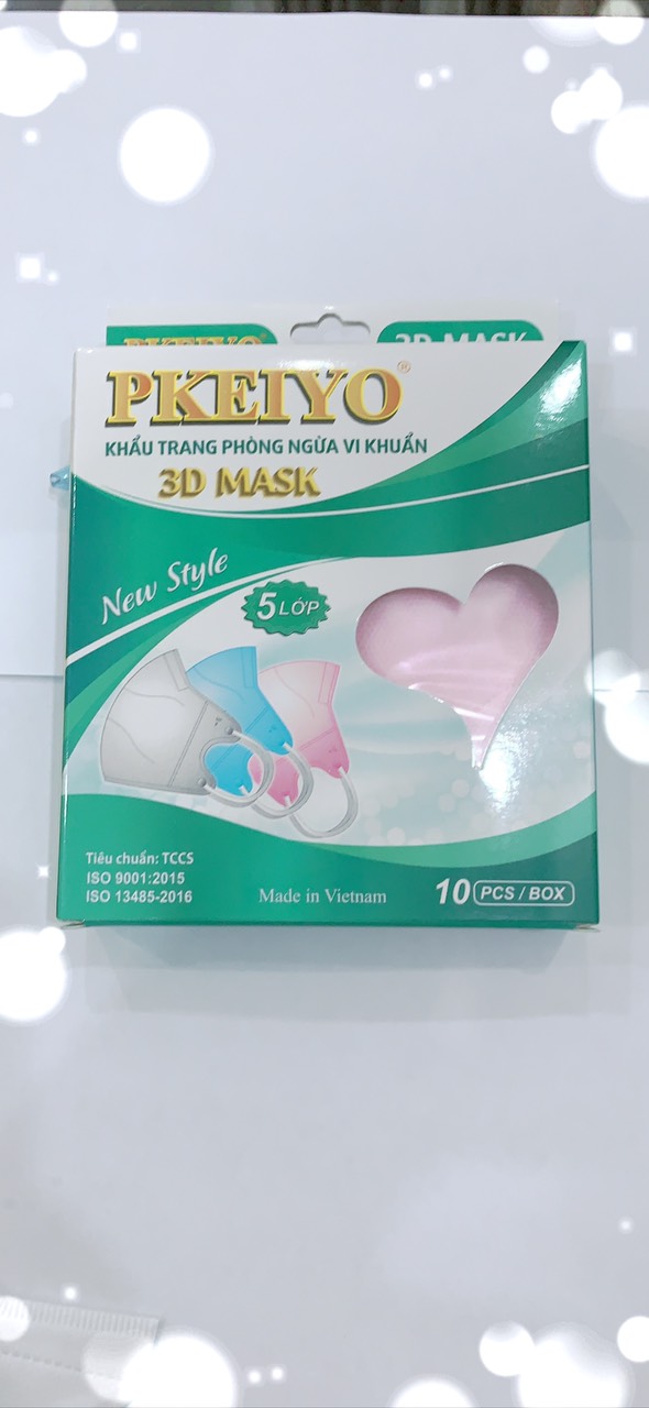 KHẨU TRANG 3D NGƯỜI LỚN - PKEIYO ( Hộp 10 cái)