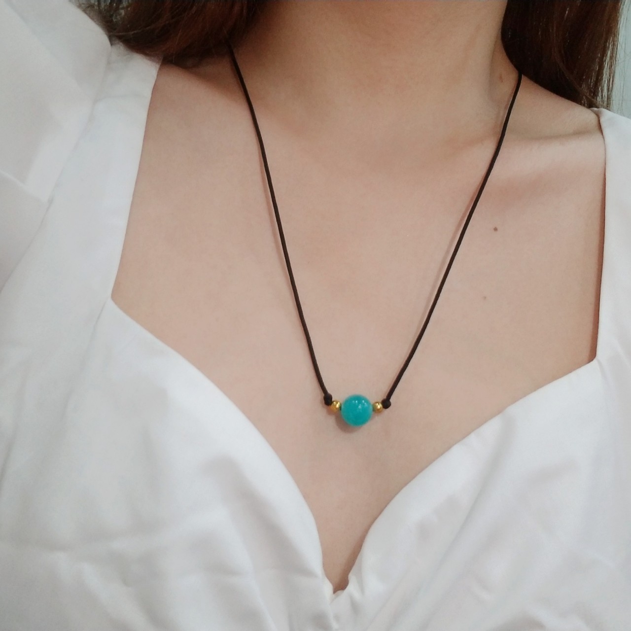 Dây Chuyền Lyn’s Phong Thuỷ Handmade Đá Amazonite