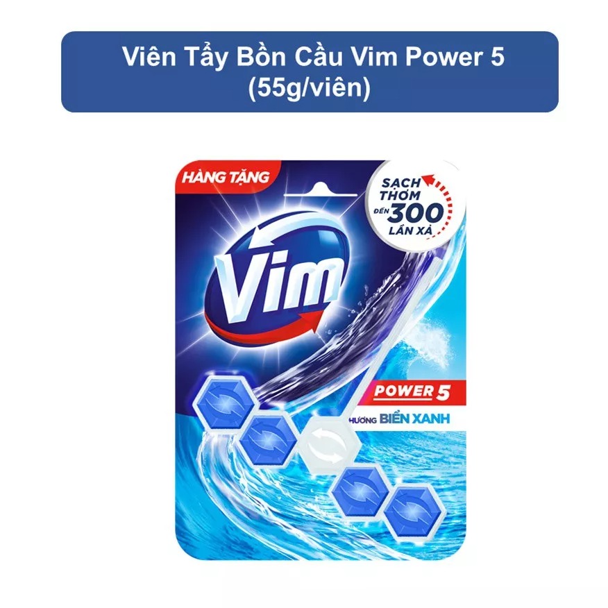 [HCM GIAO 2H]Combo 5 vỉ tẩy bồn cầu Vim Power 5 - 275G (5x55G)