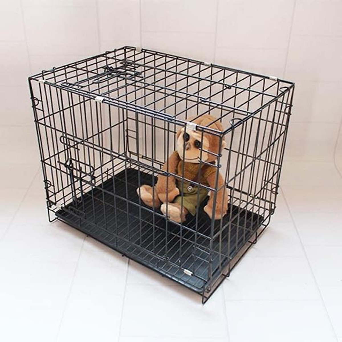 (Chuồng SD)- Lồng chó mèo vân đá 4 size chuồng chó mèo gấp gọn