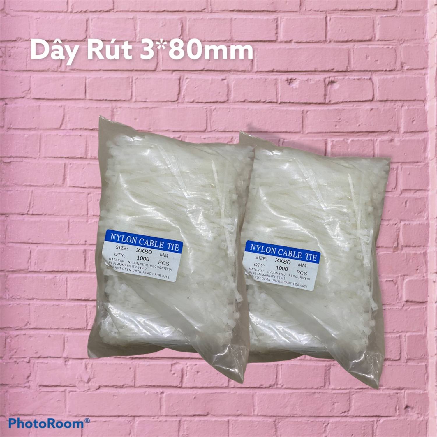 Dây rút nhựa 3*80mm ( ĐÓNG GÓI 1 BỊCH GỒM 1000 SỢI DÂY RÚT )