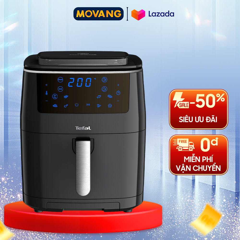 - nồi chiên không dầu kết hợp hấp 6.5l tefal fw201815
