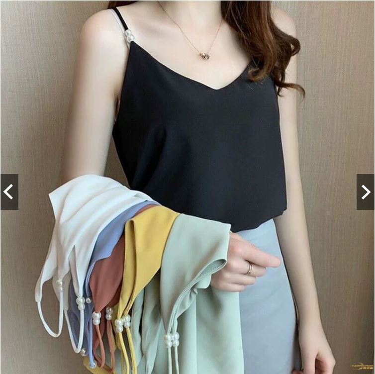 Áo 2 dây voan trơn chất vải cực mát