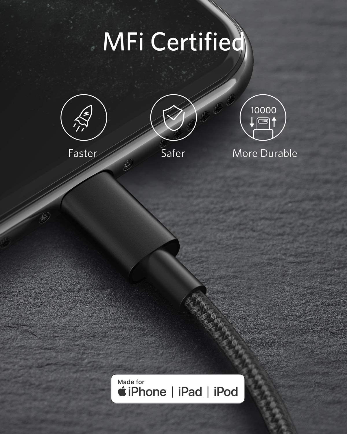 Cáp sạc nhanh Anker nylon USB C - lightning - A8622/A8623 [BH 12T]