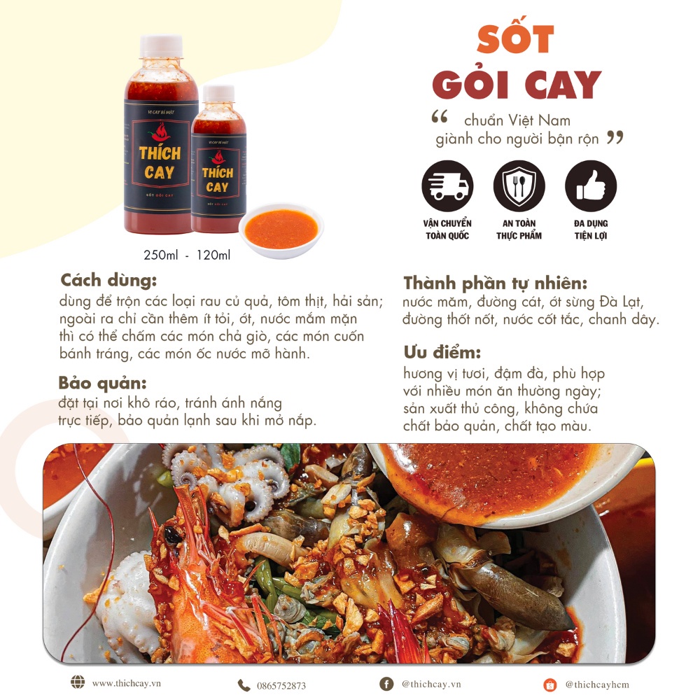 Combo 05 chai nước chấm bán chạy  Thích Cay 250ml