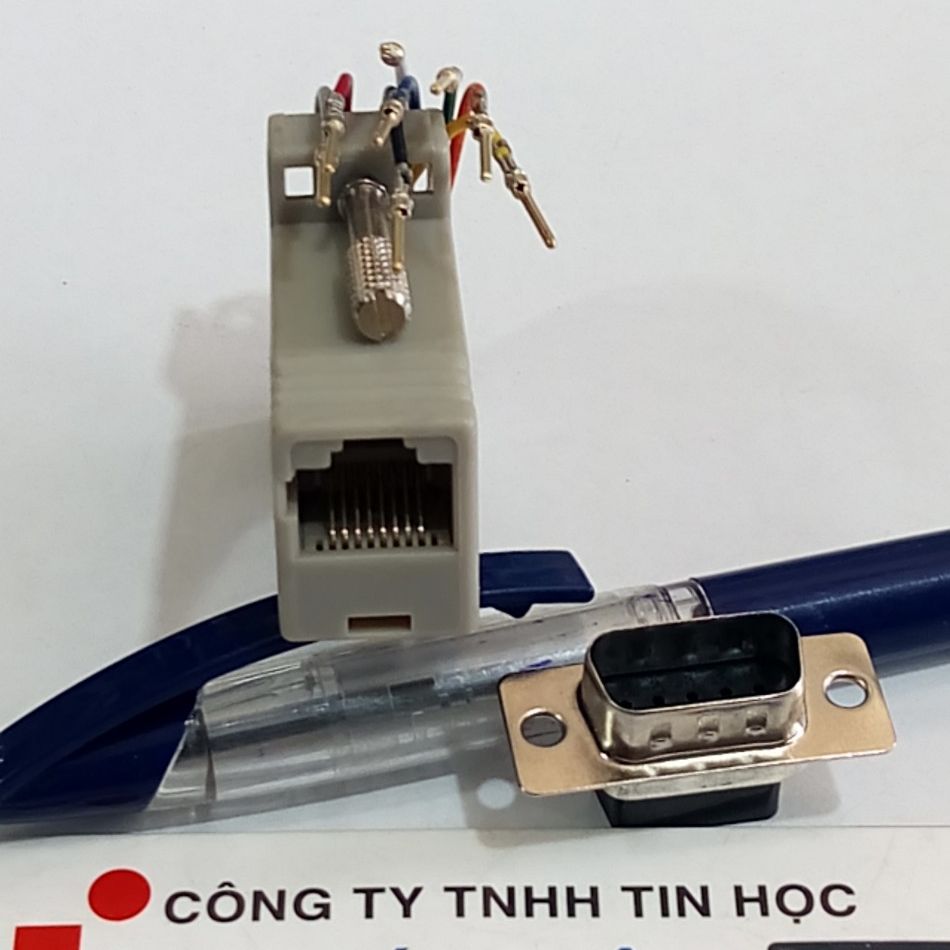 Đầu Com ra Lan: Đầu Com 9 Lổ Cái / Com 9 Kim Đực (DB9 - Hai hàng) ra Lan (RJ45)