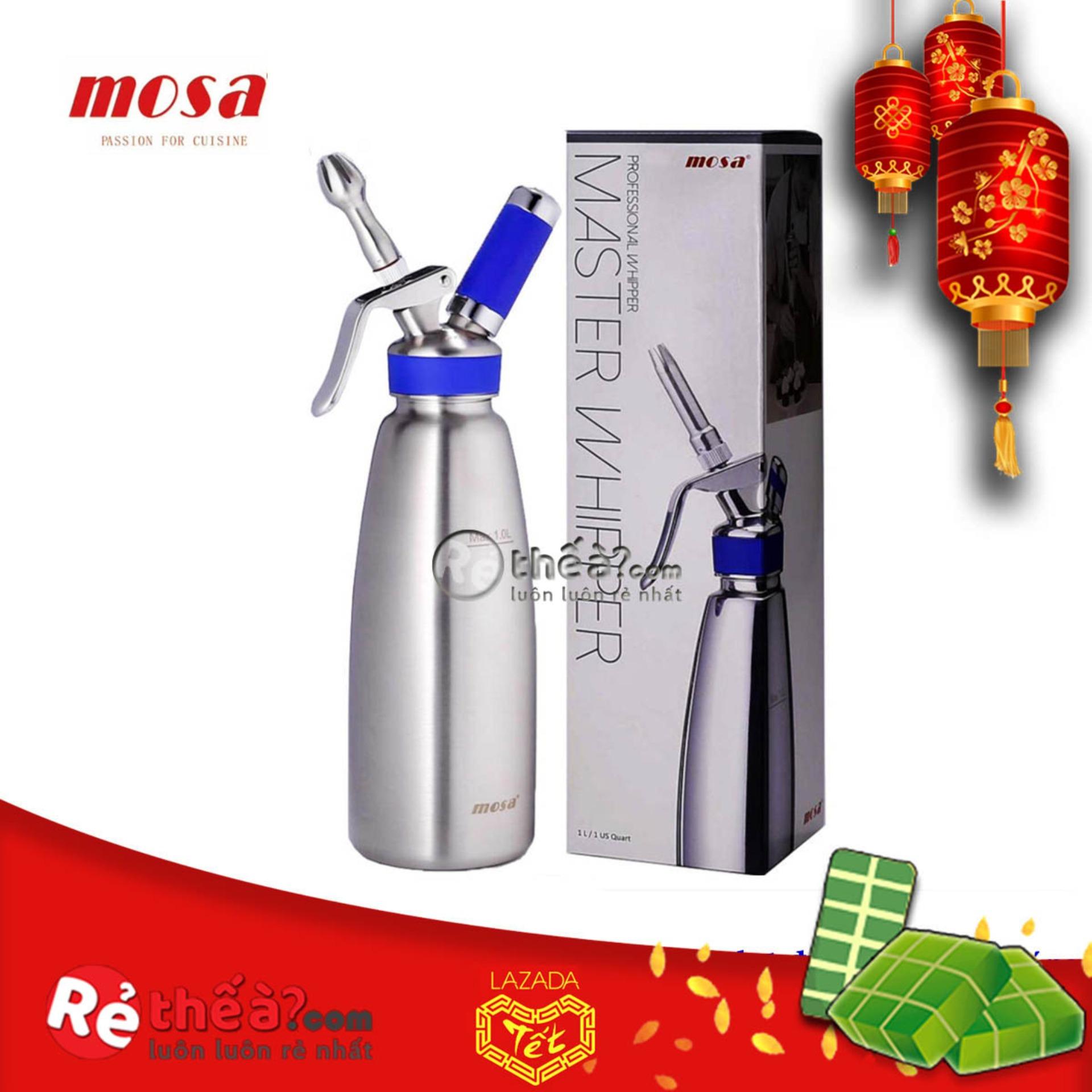 Bình xịt kem tươi Inox hiệu Mosa 1 lít