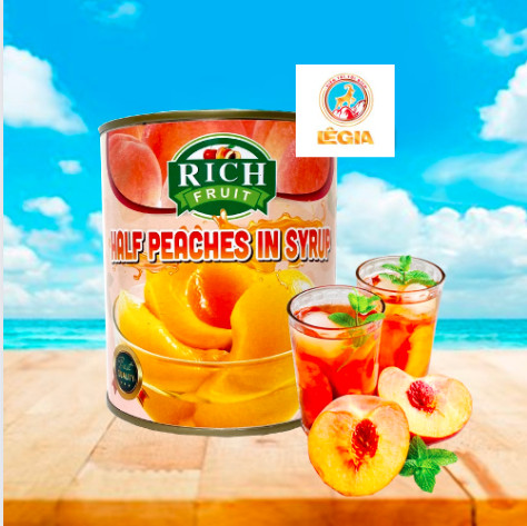 Đào ngâm nước đường rich fruit 825gr/ lon gía tốt giao hàng nhanh