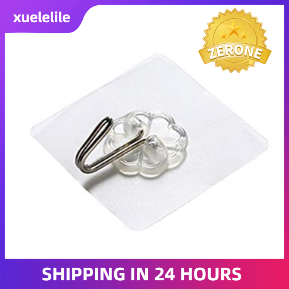 Transparent Adhesive Wall Suction Hooks Home Bathroom Kitchen Storage Organizer Hook