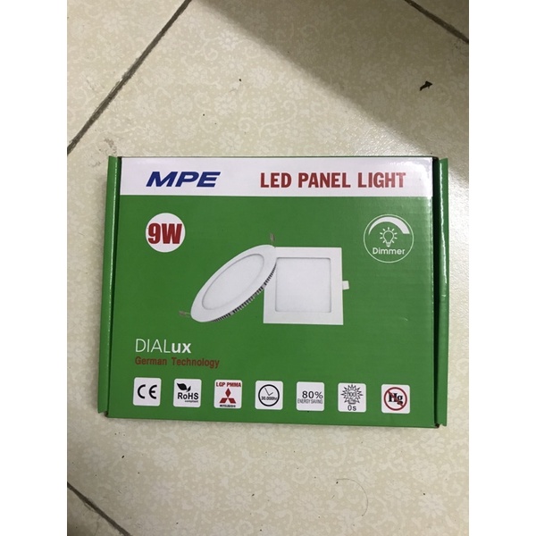 Mpe - đèn led panel âm trần tròn 6w - 9w - 12w mpe trắng, vàng, trung tính, đổi màu