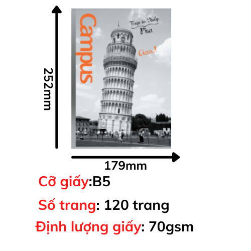 Vở campus kẻ ngang 120 trang
