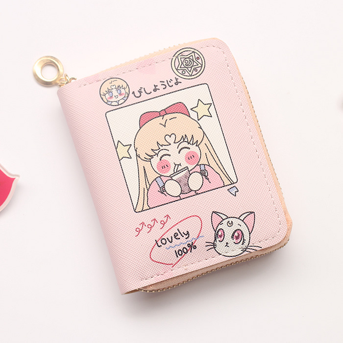 Ví ngắn nữ có khóa kéo hoạt hình cute