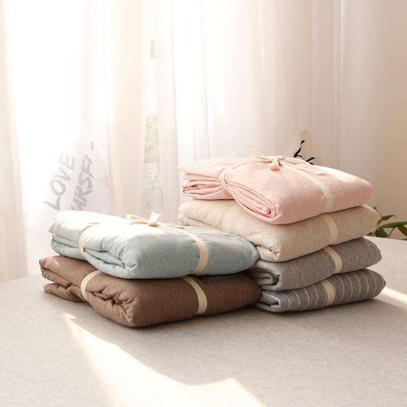 Bông Thiên Trúc Ga Trải Giường Dệt May 100% Cotton Ngủ Trần Ga Bọc Đệm Đơn Chiếc Phong Cách Nhật Bản Giản Lược Màu Tốt Gió Duy Nhất Hai Người Bộ Đồ Dùng Trên Giường