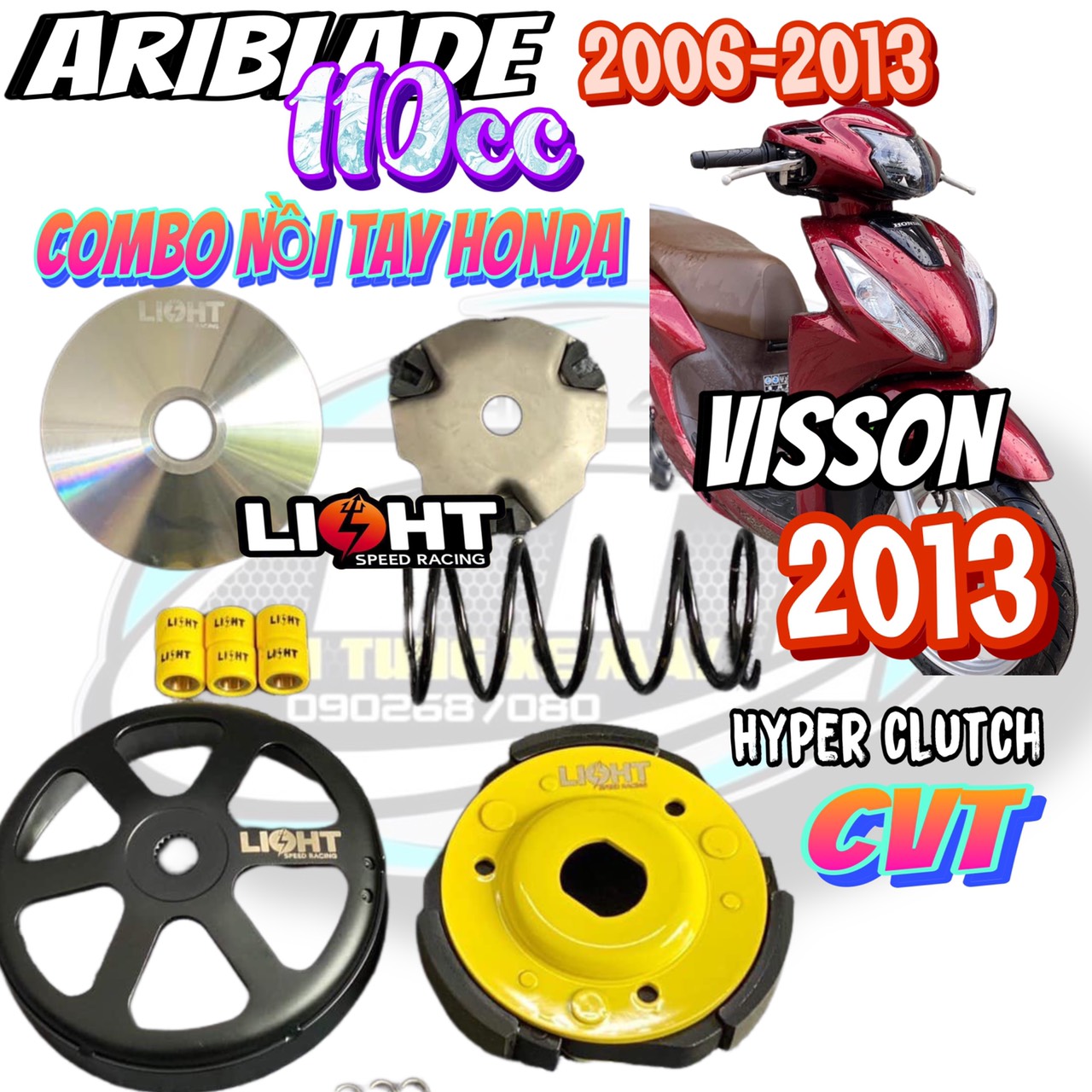 Light speed v3 ab 110/click 110/vision 2021/scoopy scooter combo