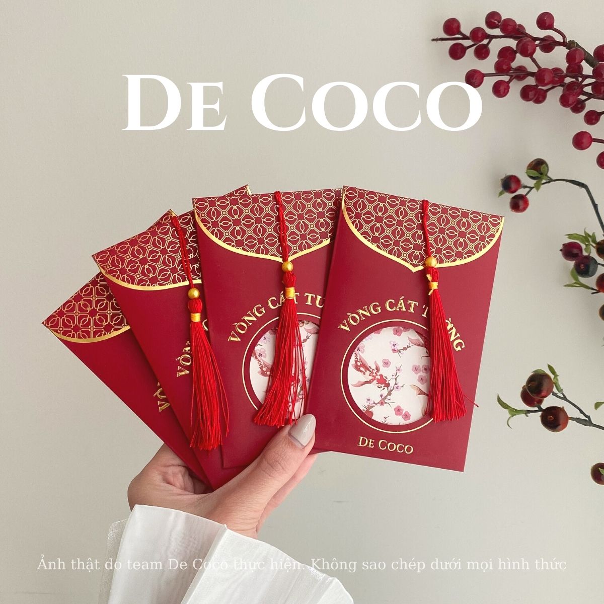 Vòng tay sợi chỉ đỏ may mắn Cát Tường De Coco