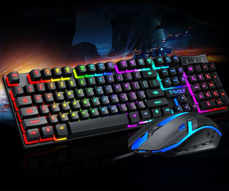 Bàn Phím Máy Tính Gaming Keyboard Giả Cơ T-Wolf T20 Usb Siêu Chất Led 7 Màu, Độ Nhạy Cao, Sản Phẩm Đạt Tiêu Chuẩn Esports [Bh 6 Tháng]