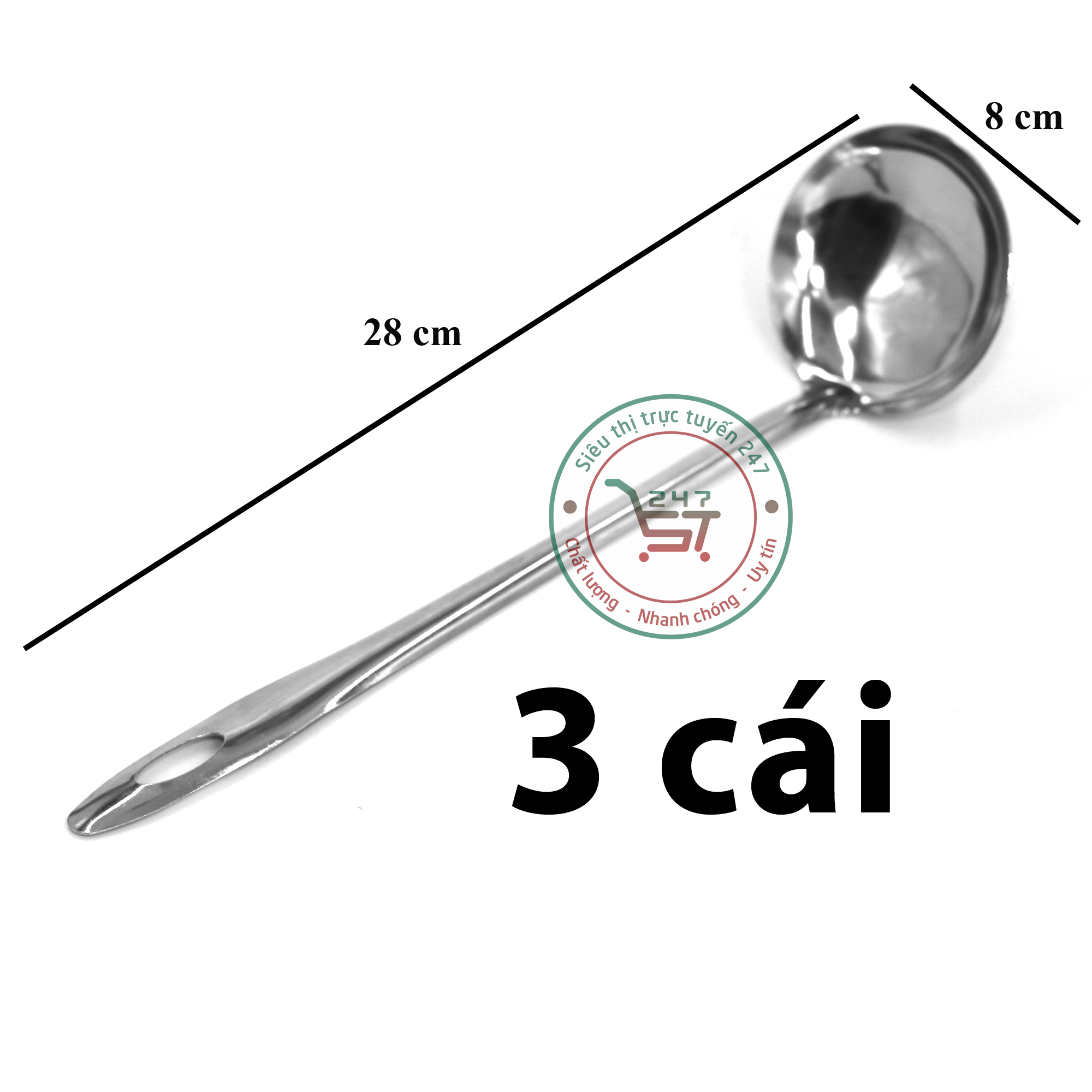 Vá múc canh inox số 5-6-7-8 nấu ăn tiện dụng trong gia đình