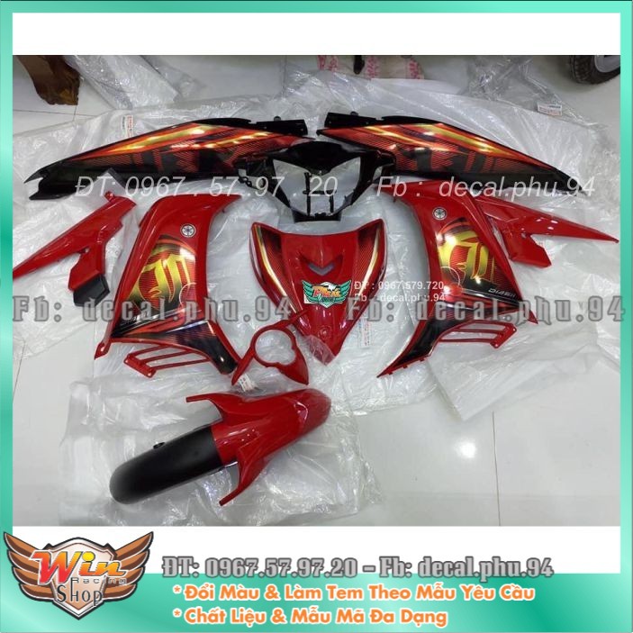 Tem rời Exicter 135 Lc đỏ candy