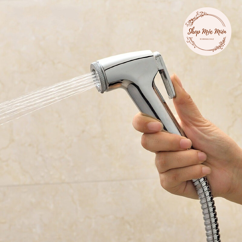 Vòi xịt đầu xịt vệ sinh mạ Crome Bóng tăng áp