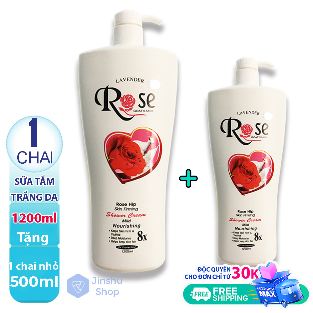 [HCM][ TRẮNG DA HƯƠNG QUYẾN RŨ] [ Combo 2 chai ] 1700ml Sữa Tắm Dê Rose 8x Cao Cấp xuất Bungari (Chai lớn 1200ml + Chai nhỏ 500ml) (Date mới 36 tháng)-[ 12.12 Hot Deals ]