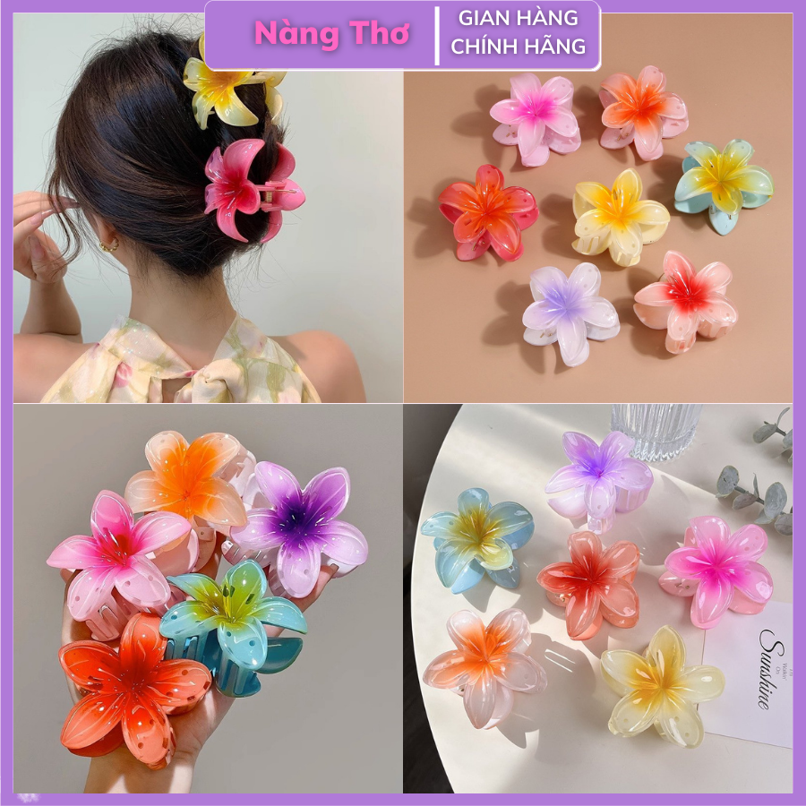 Kẹp Tóc Hoa Sứ Nhiều Màu Sắc Thời Trang Đi Biển Phong Cách Hàn Quốc