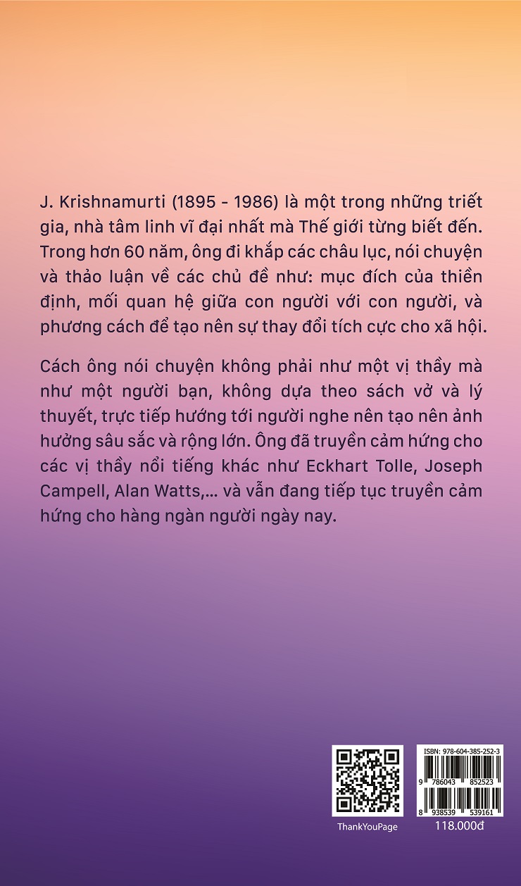 Sách Krishnamurti Thực Tại Hiện Tiền