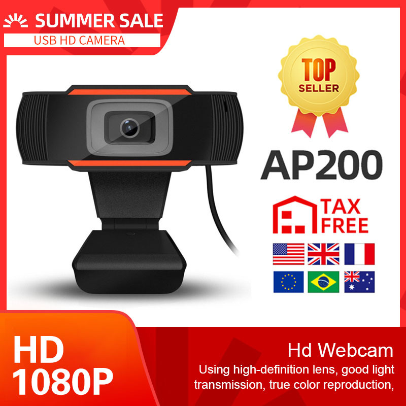 Webcam HD 1080P Tích hợp Mics Máy tính PC 1080P Máy tính Web Camera USB Pro Stream Camera cho Máy tính để bàn Máy tính để bàn PC Game Cam Cho Linux, OS X ， Windows10 / 8 ， Android 5.1 trở lên