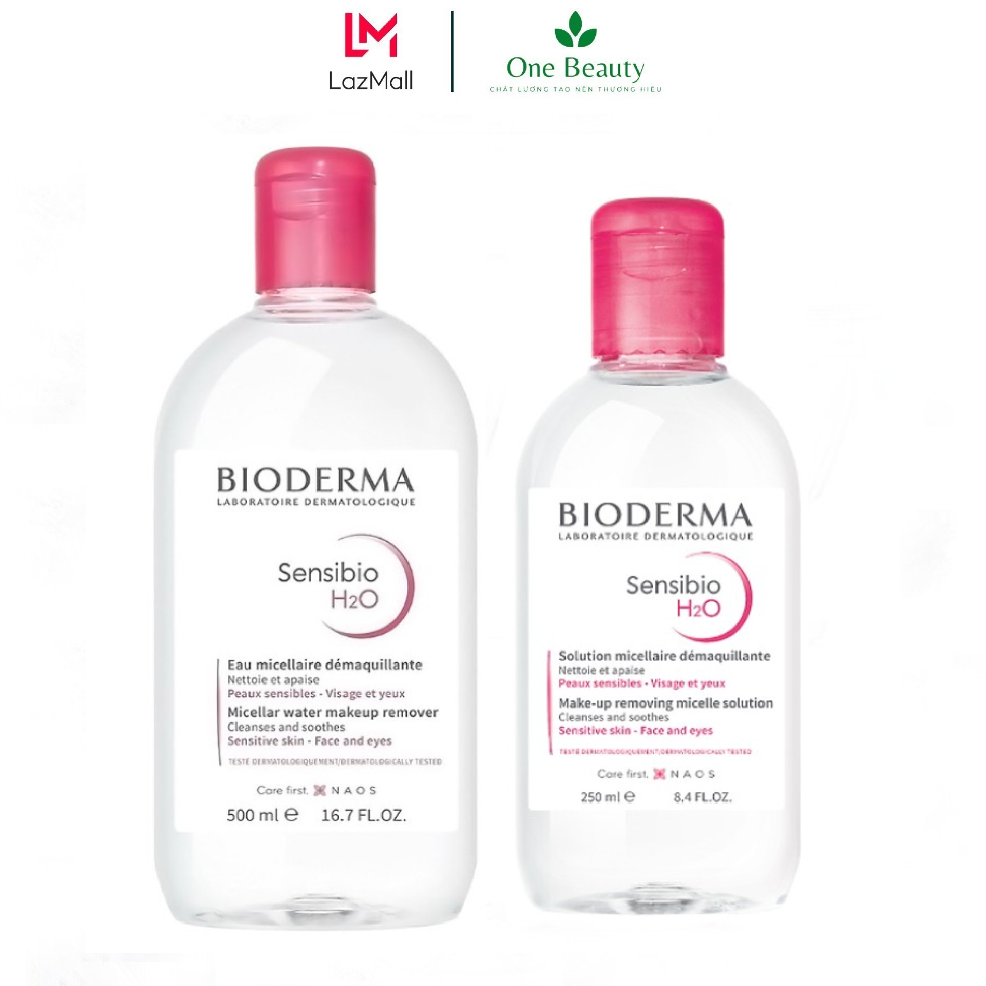 Nước Tẩy Trang Bioderma Nắp Hồng Sensibio H2O 500ml, 250ml