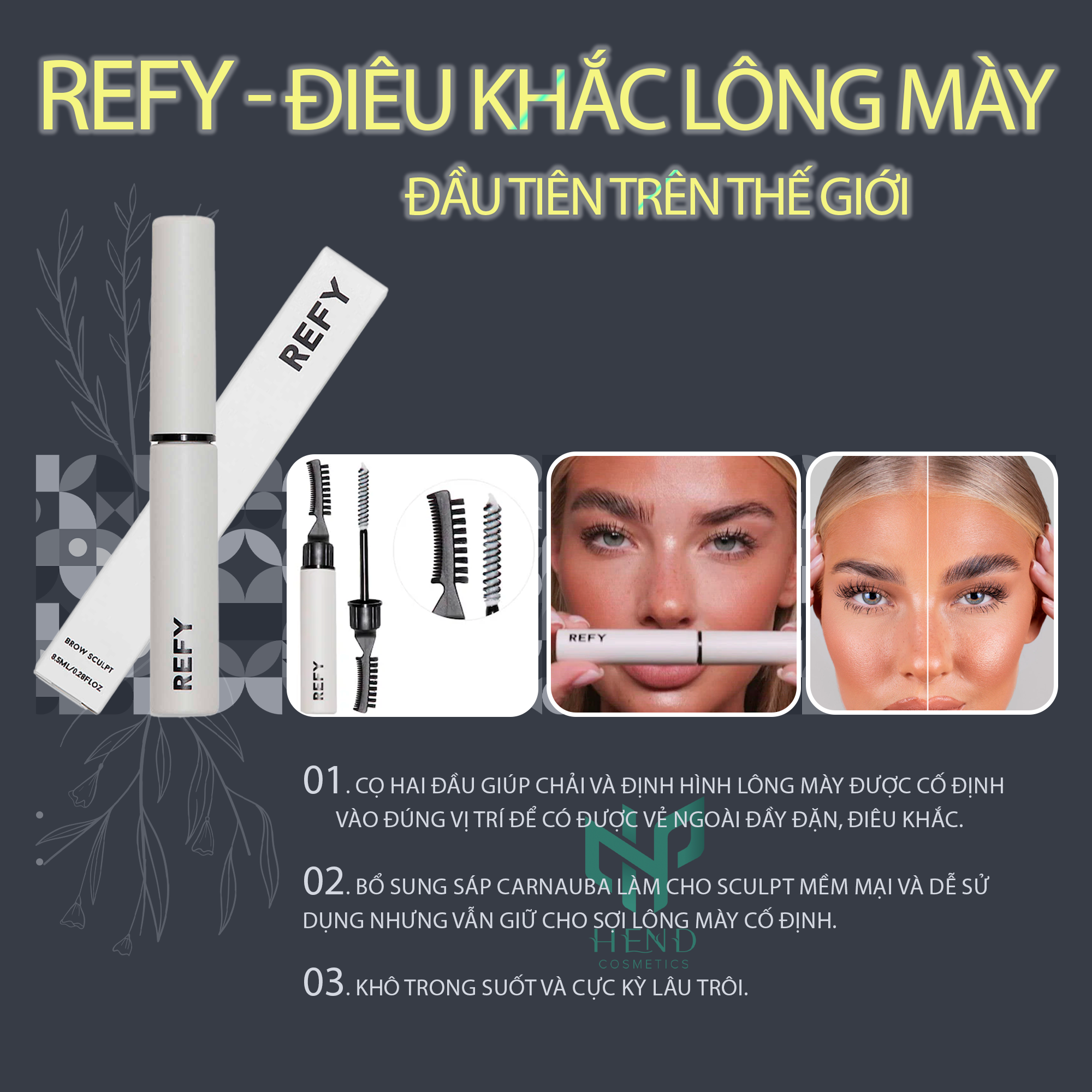 Gel định hình chân mày REFY BROW SCULPT