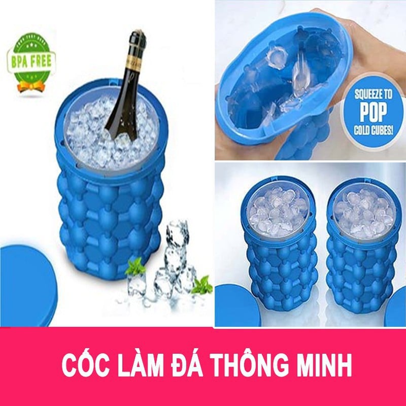 Cốc làm đá silicon thông minh có nắp đậy tiệt trùng 120 VIÊN- Cốc làm đá sinicol thông minh