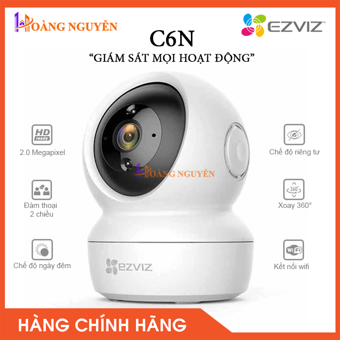 [HÀNG CHÍNH HÃNG] Camera IP Wifi EZVIZ CS-CV246 C6N (1080P) 2.0MP Xoay 360 Thông Minh - Camera Giám Sát An Ninh Không Dây + Đàm Thoại Âm Thanh 2 Chiều - Công Nghệ Hoàng Nguyễn