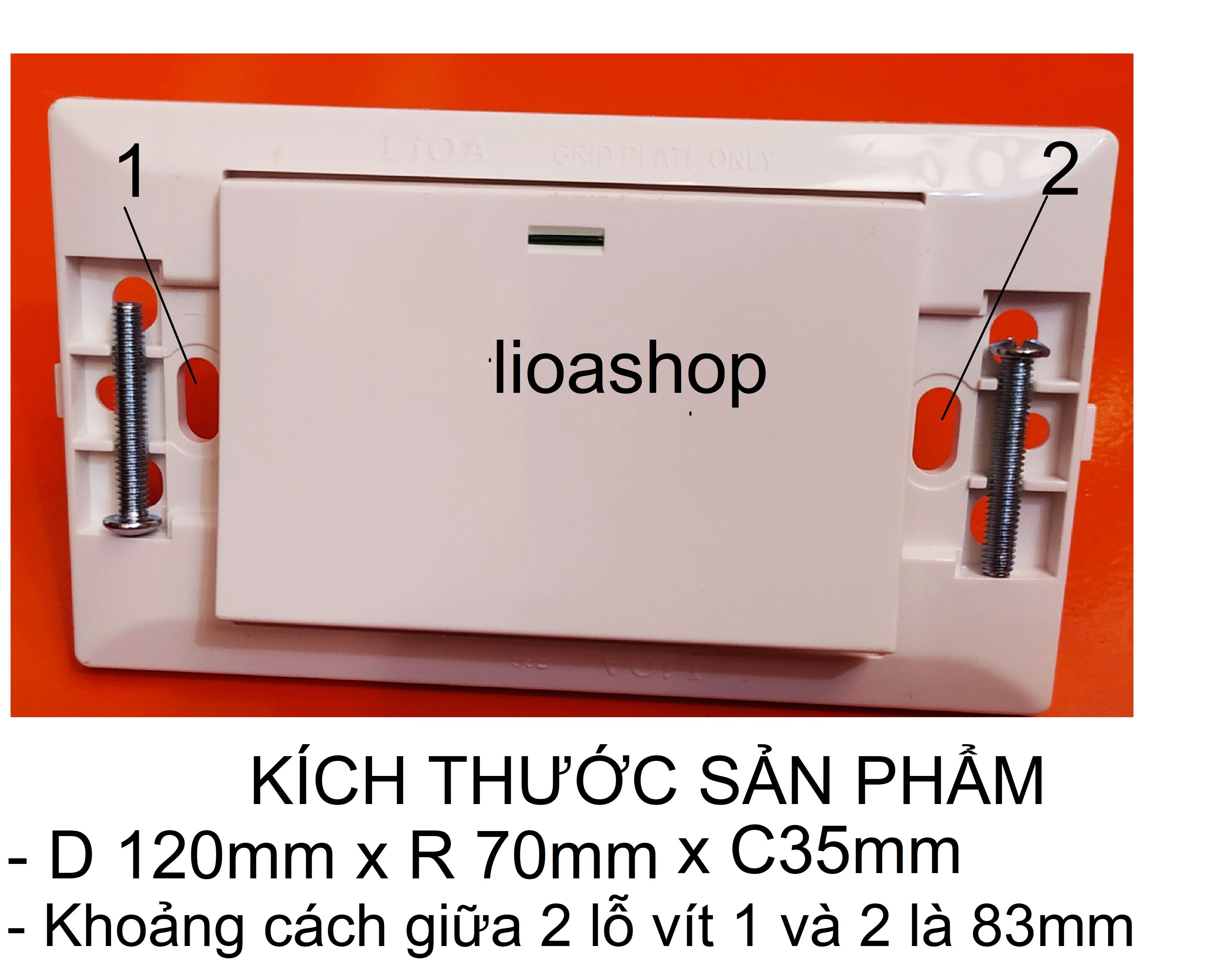 CÔNG TẮC ĐƠN 1 CHIỀU VÀ 2 CHIỀU LiOA PHÍM TO CHỮ NHẬT.
