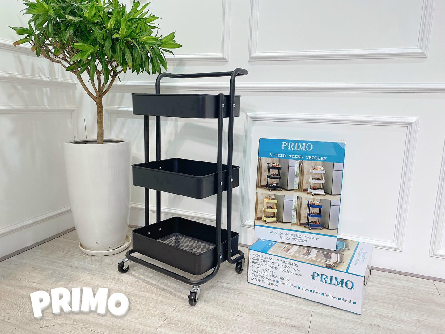 Kệ đa năng 3 Tầng Primo có Bánh Xe