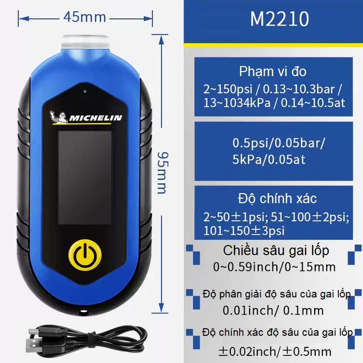 Dụng cụ đo áp suất lốp điện tử Michelin M2210