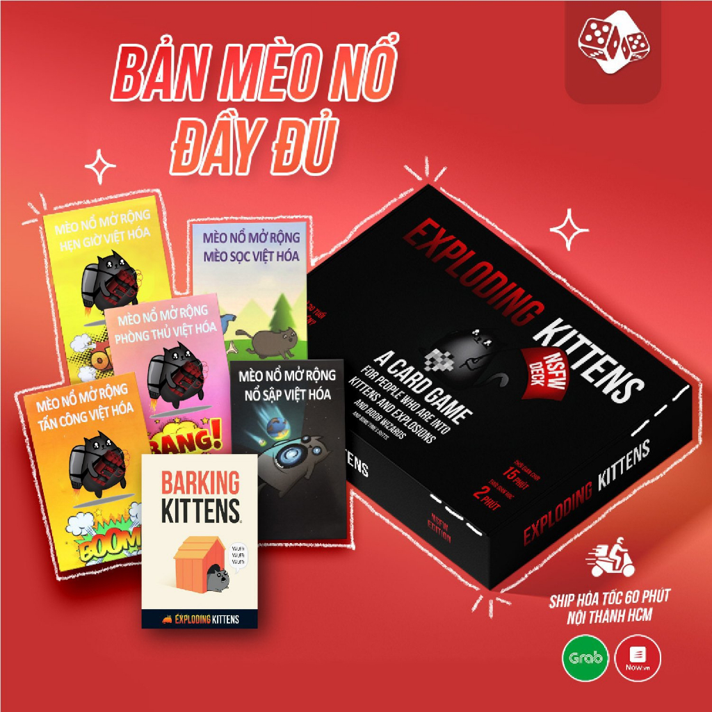 Mèo nổ exploding kittens ĐEN cao cấp Topboardgame