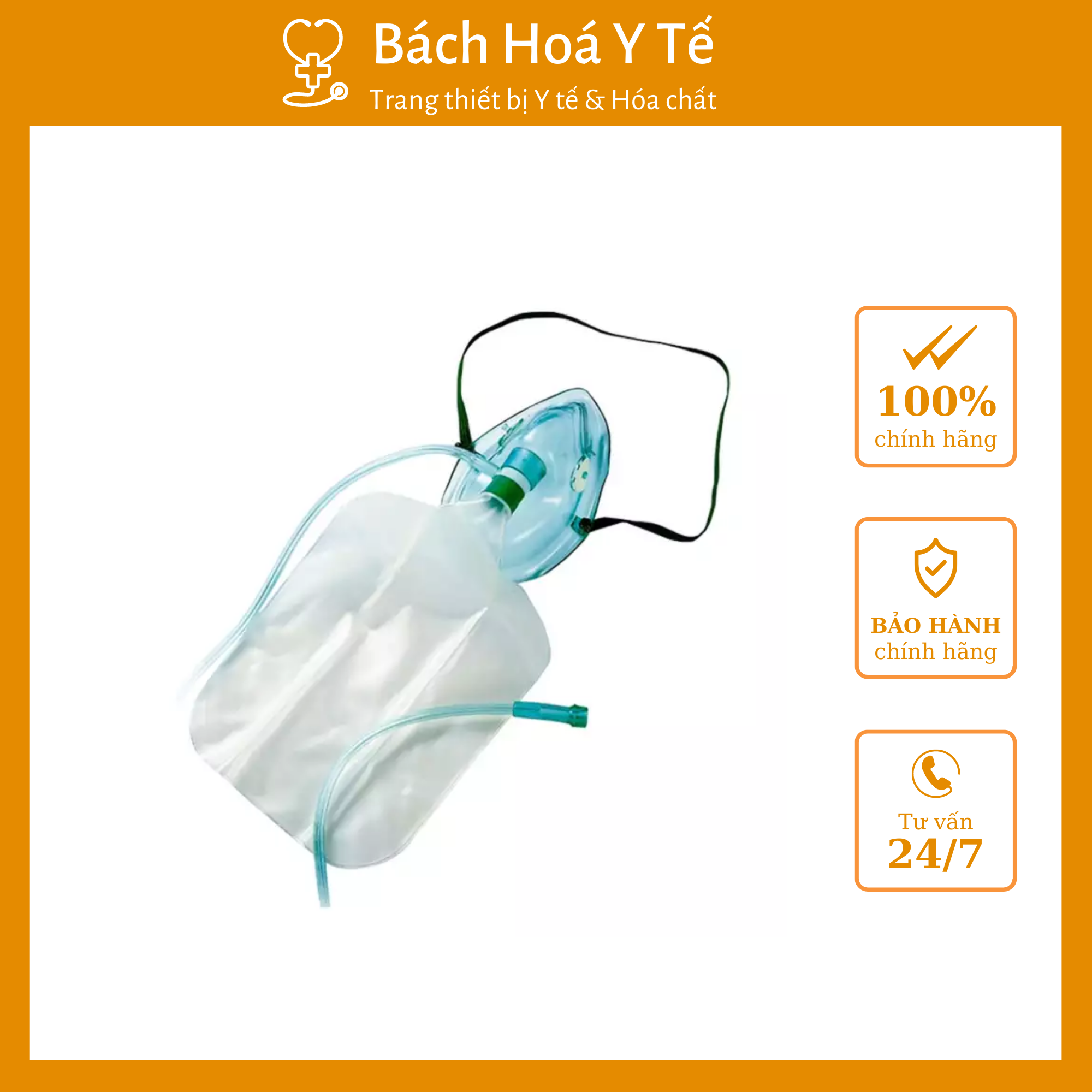 Bộ mặt nạ thở oxy có túi người lớn