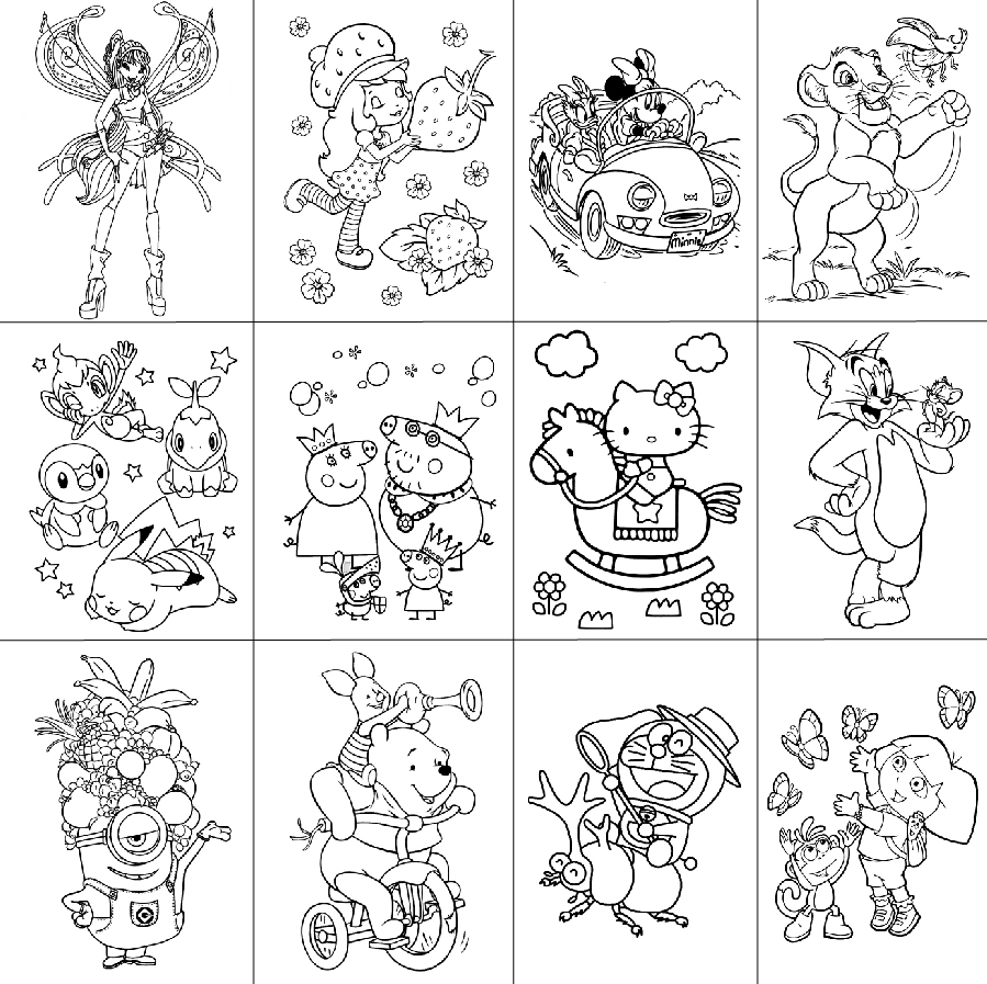 64 mẫu tranh tô màu các nhân vật hoạt hình cho bé thỏa sức sáng tạo