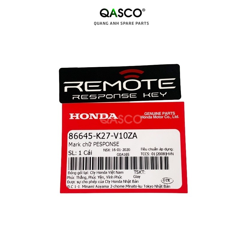 Tem chữ remote honda air blade 125 _380