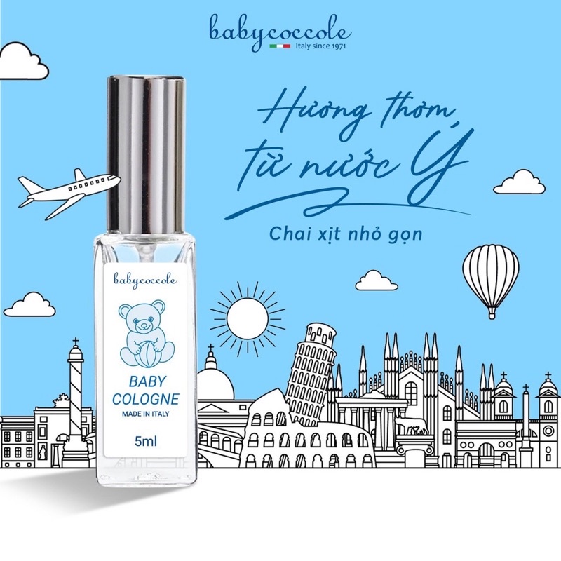 Nước hoa cho bé Babycoccole 5ml - Nước hoa Babycoccole chiết xuất hoa sen cho bé sơ sinh