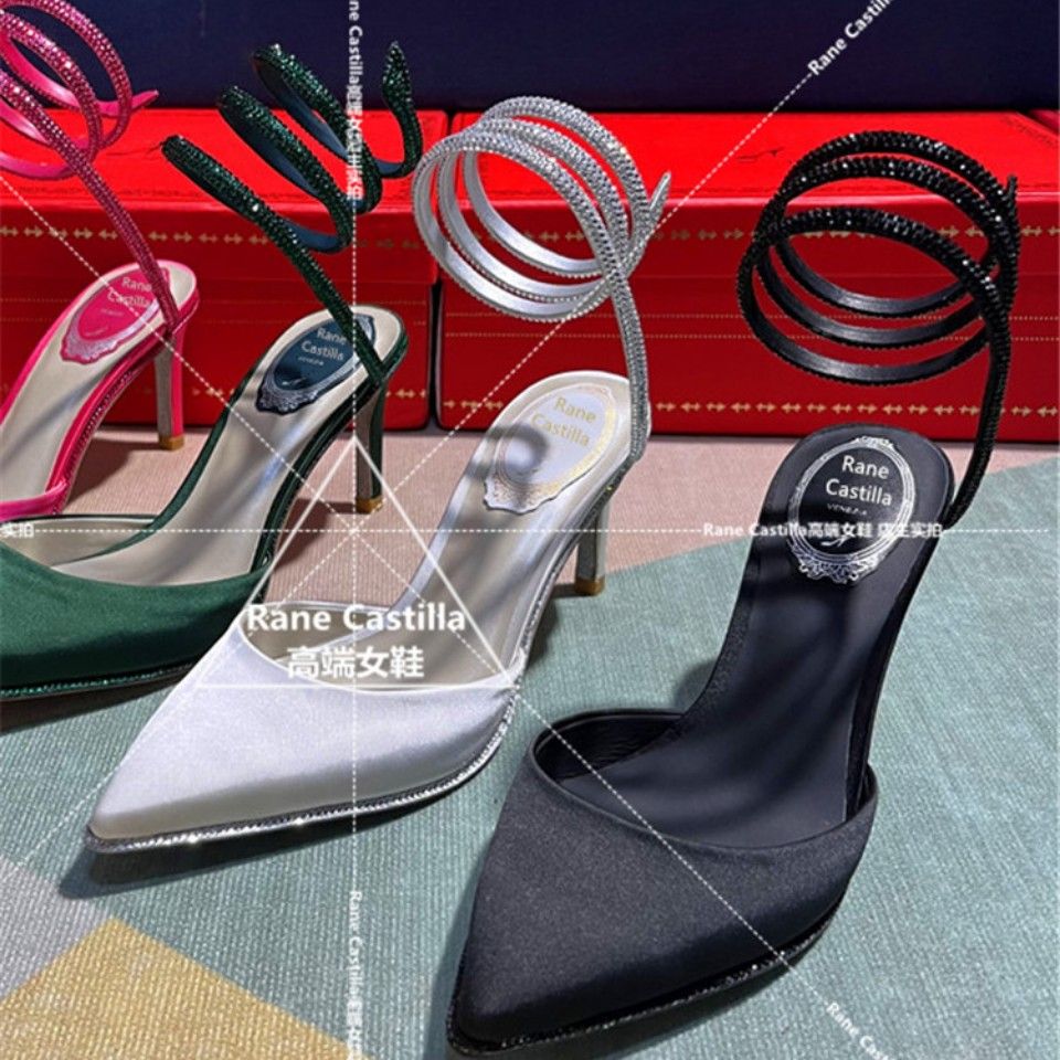 Giày Sandal TDC59 Mũi Nhọn Gót Nhọn Cao 9P