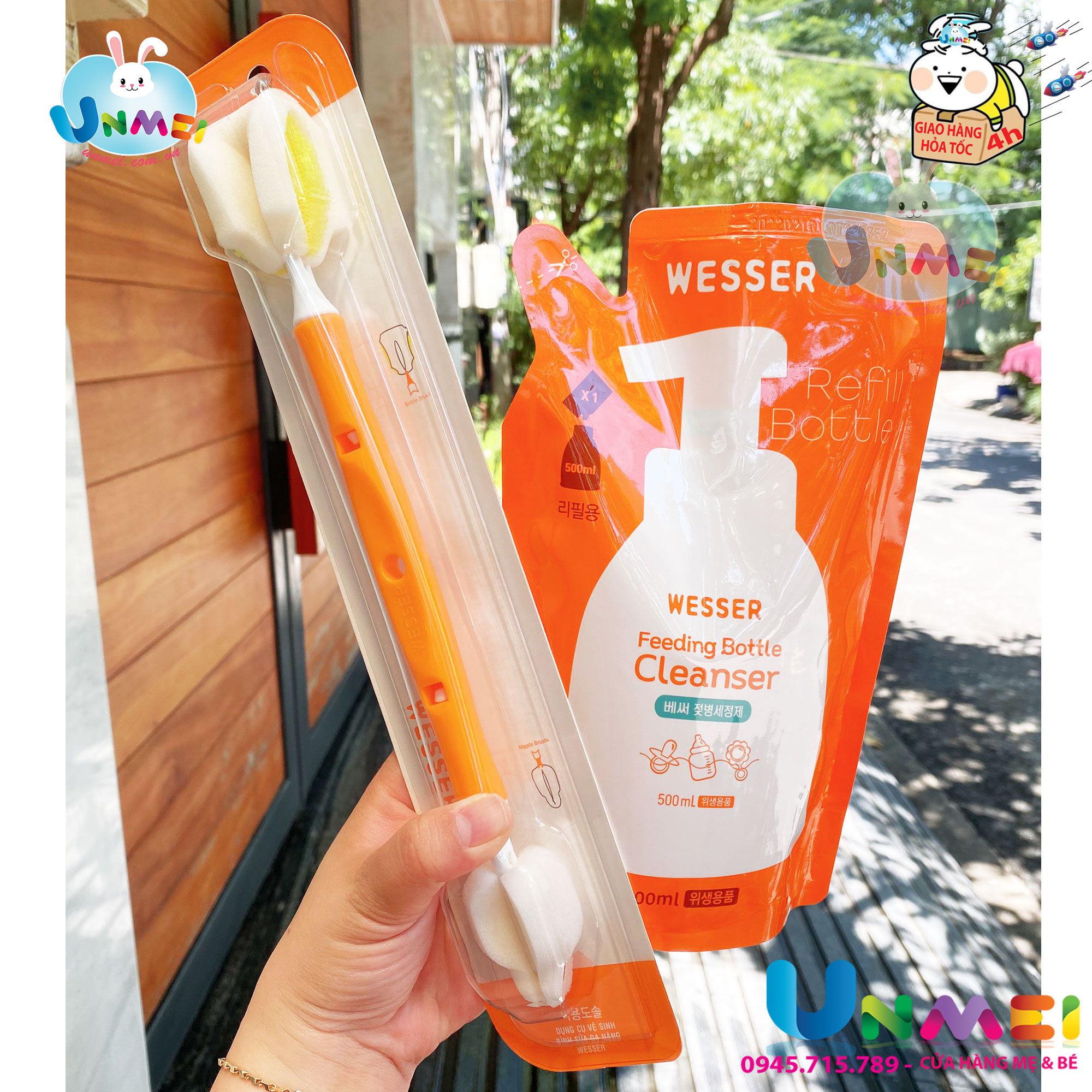 [HCM, Hỏa Tốc 2h] Combo Nước Rửa Bình Sữa Wesser Hàn Quốc