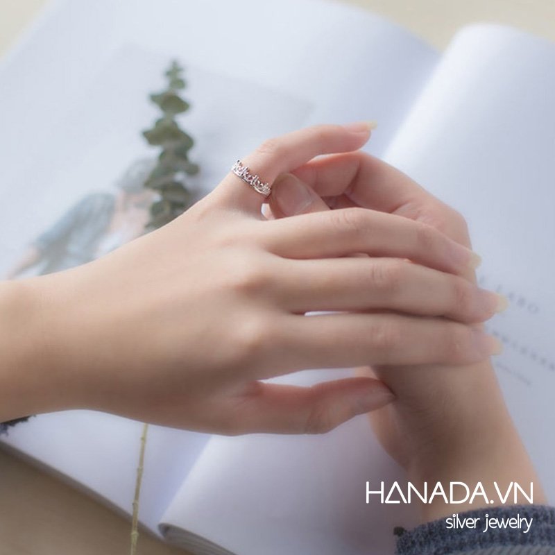 [ LAZXuhuong02 giảm 25K /199K] [HCM]Nhẫn Bạc 925 Hanada Vương Miện 0015