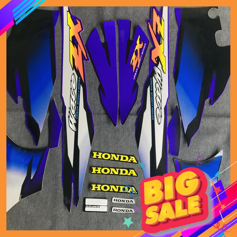 [BÀO HÀNH 1 THÁNG] BỘ TEM RỜI MẪU ZIN DÁN FULL XE WAVE ZX 2005 HÀNG 3 LỚP CAO CẤP MẪU MỚI ( MÀU ĐEN XANH DƯƠNG )