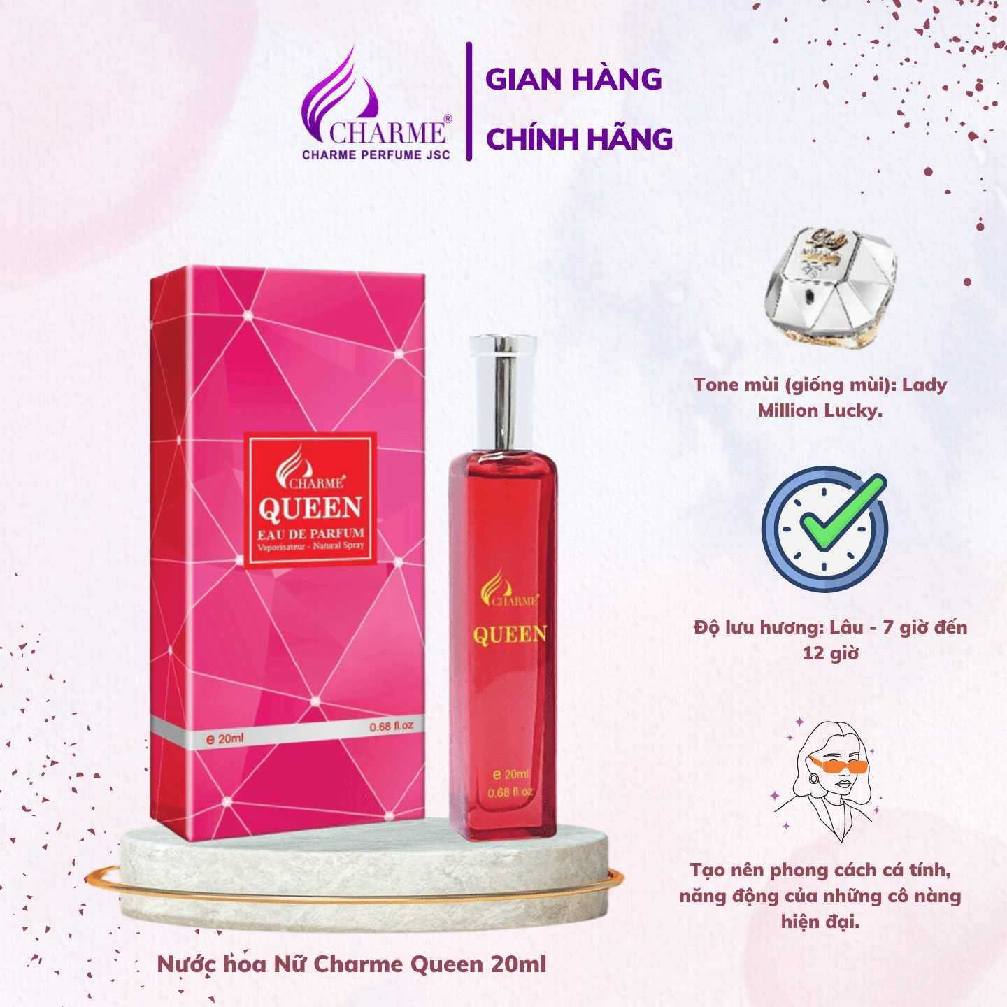 Charme Queen perfume 20ml fresh long lasting chic perfume