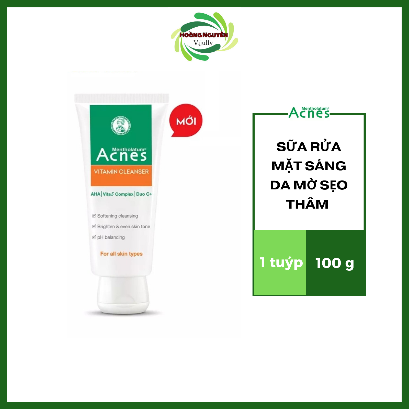 Kem rửa mặt VITAMIN ACNES VITAMIN Cleanser (100g)