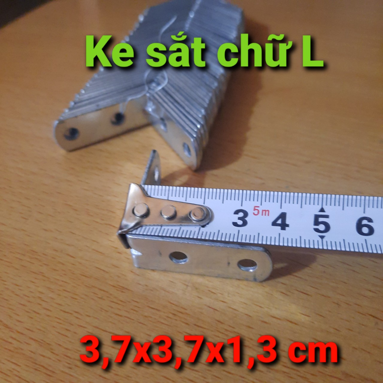 Combo 20 ke góc sắt vuông 3,7x3,7x1,3cm, ke góc 4 lỗ dày 1,2 ly