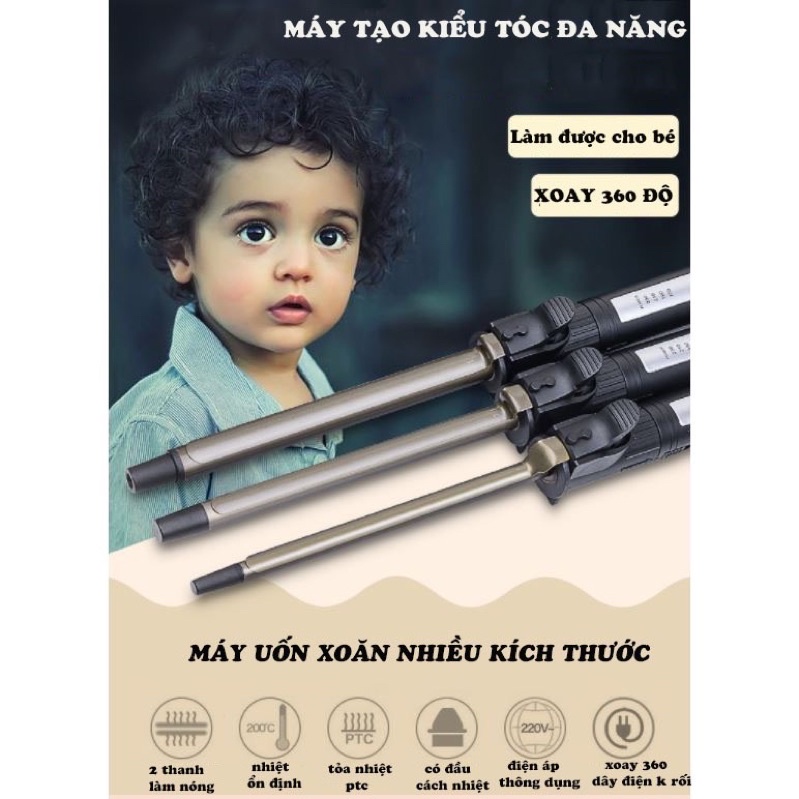 Máy uốn tóc làm xoăn xoay 360 homezdecor
