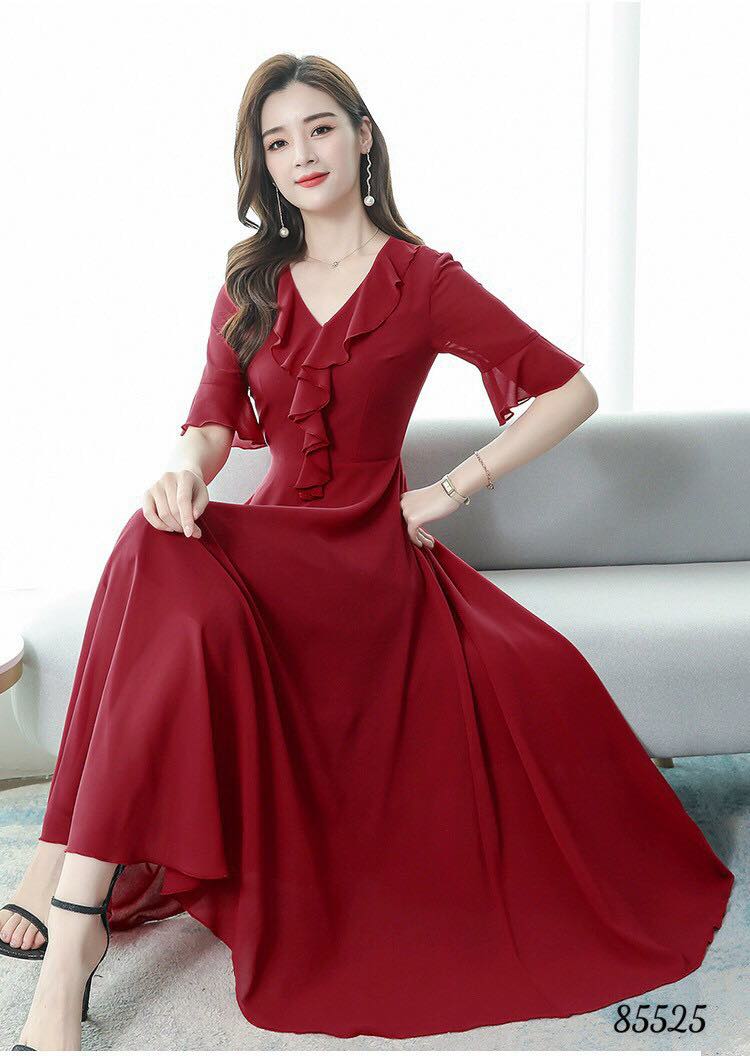 ĐẦM VOAN DỰ TIỆC CỔ TIM SIÊU DỄ THƯƠNG
