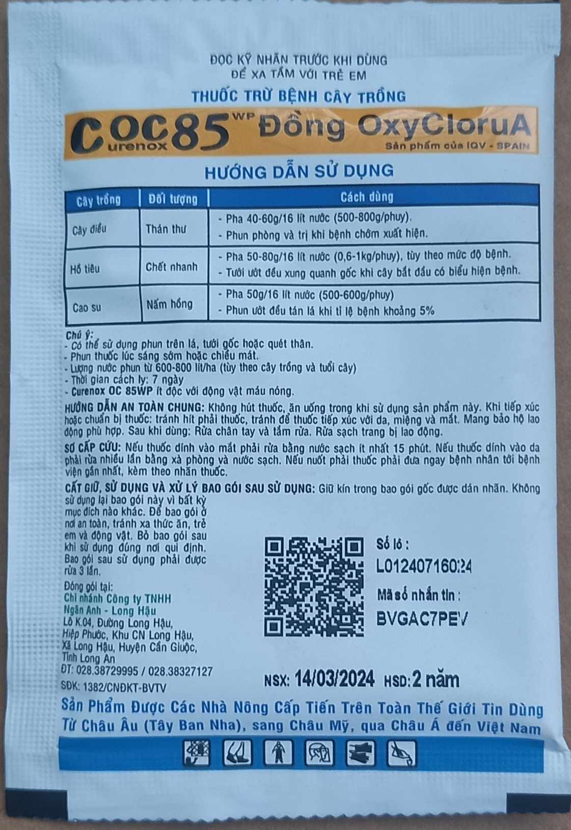 Thuốc Trừ Bệnh Cây Trồng COC 85 Gói 20gr